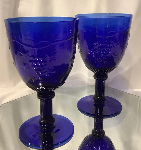 Vtg cobalt blue mold - blue, blown