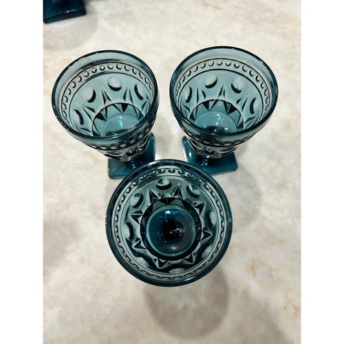 Vintage blue pressed glass - vintage,