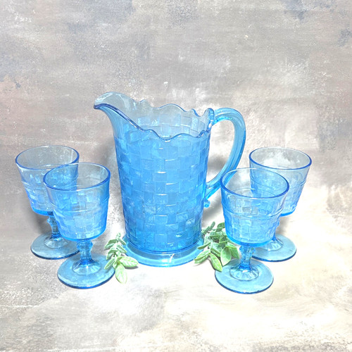 1880s eapg blue art glass - art,