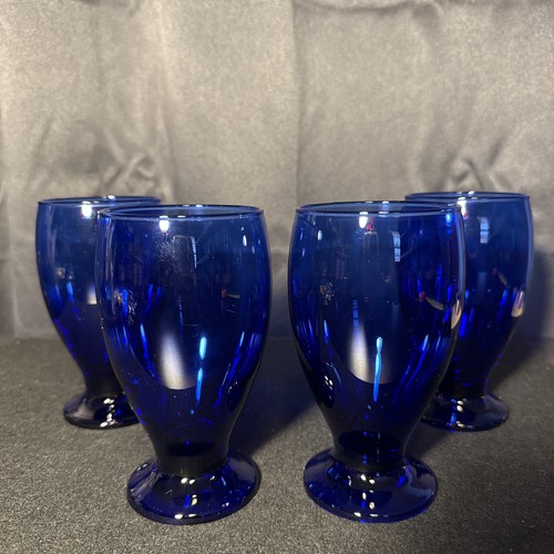 Set cobalt blue - 4, glass