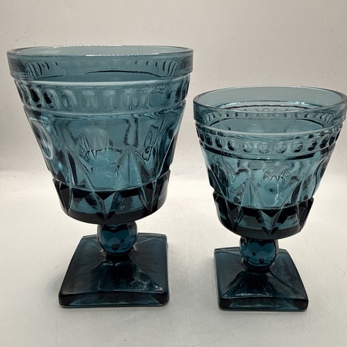 Vintage blue pressed glass - vintage,